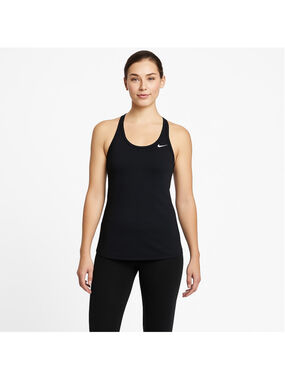 Nike Dri-Fit Black Built-In Bra Tank Top Strappy Racer Back Gym Yoga Athletic M